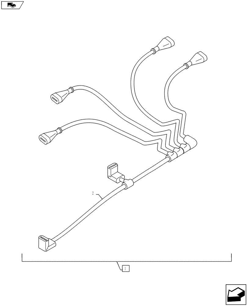 Схема запчастей Case IH PUMA 130 - (88.035.09[04]) - DIA KIT, 2 ELECTRONIC MID MOUNTED VALVES - HARNESS (88) - ACCESSORIES