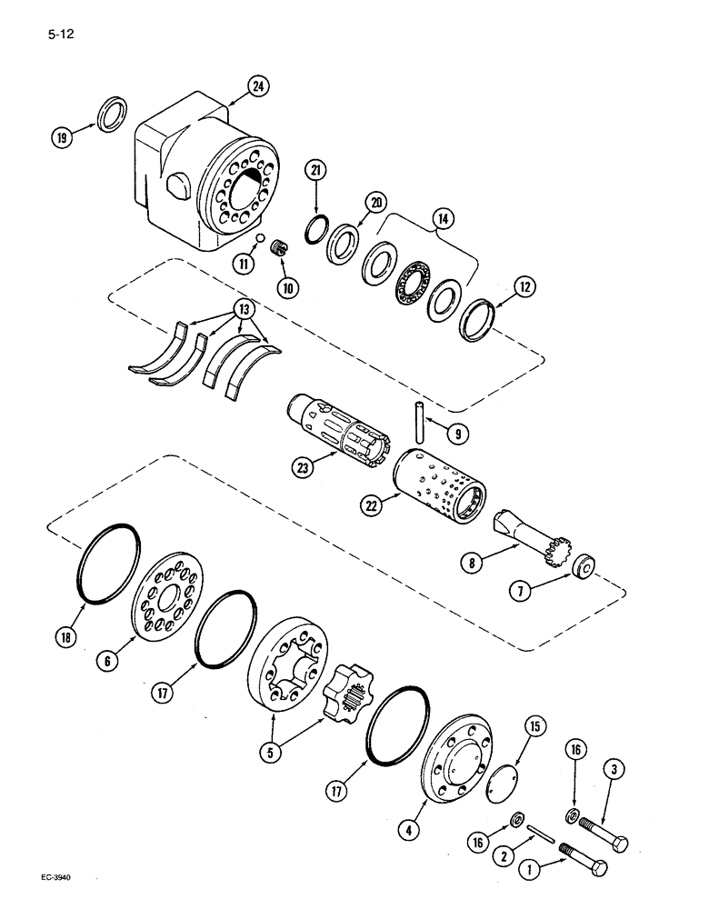 Схема запчастей Case IH 1680 - (5-012) - STEERING HAND PUMP ASSEMBLY (04) - STEERING