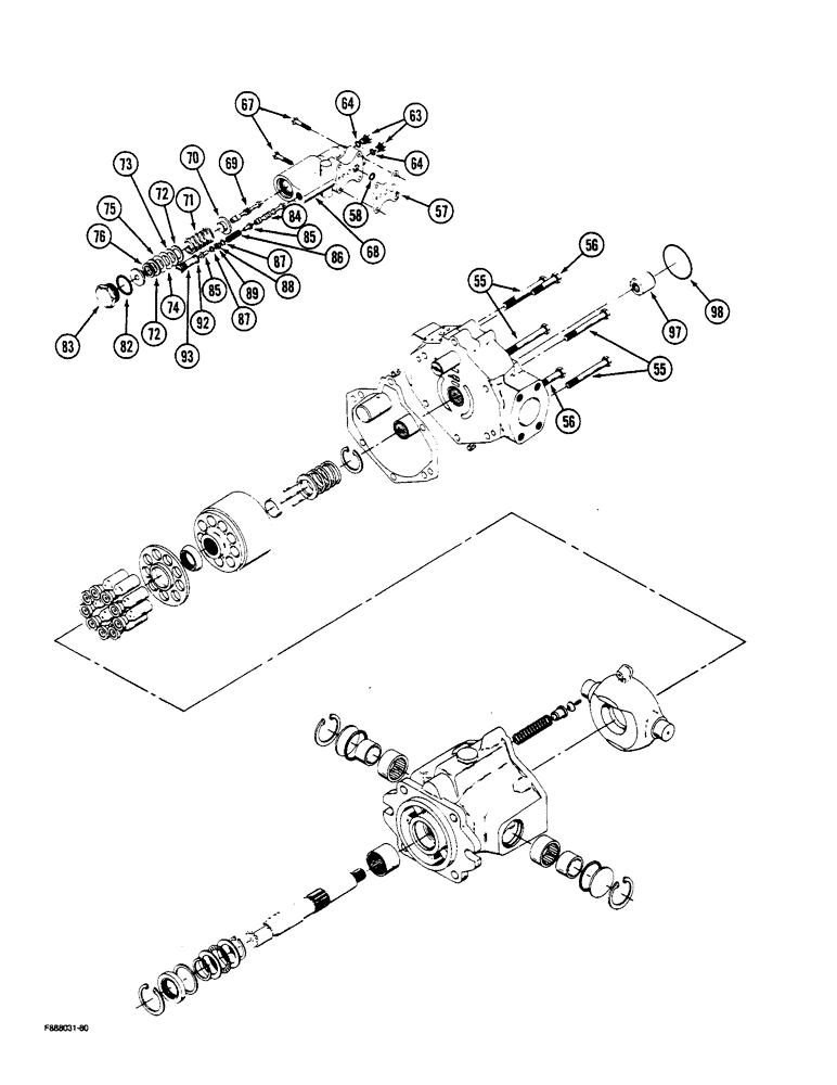 Схема запчастей Case IH STEIGER - (8-14) - HYDRAULIC PISTON PUMP ASSEMBLY (08) - HYDRAULICS