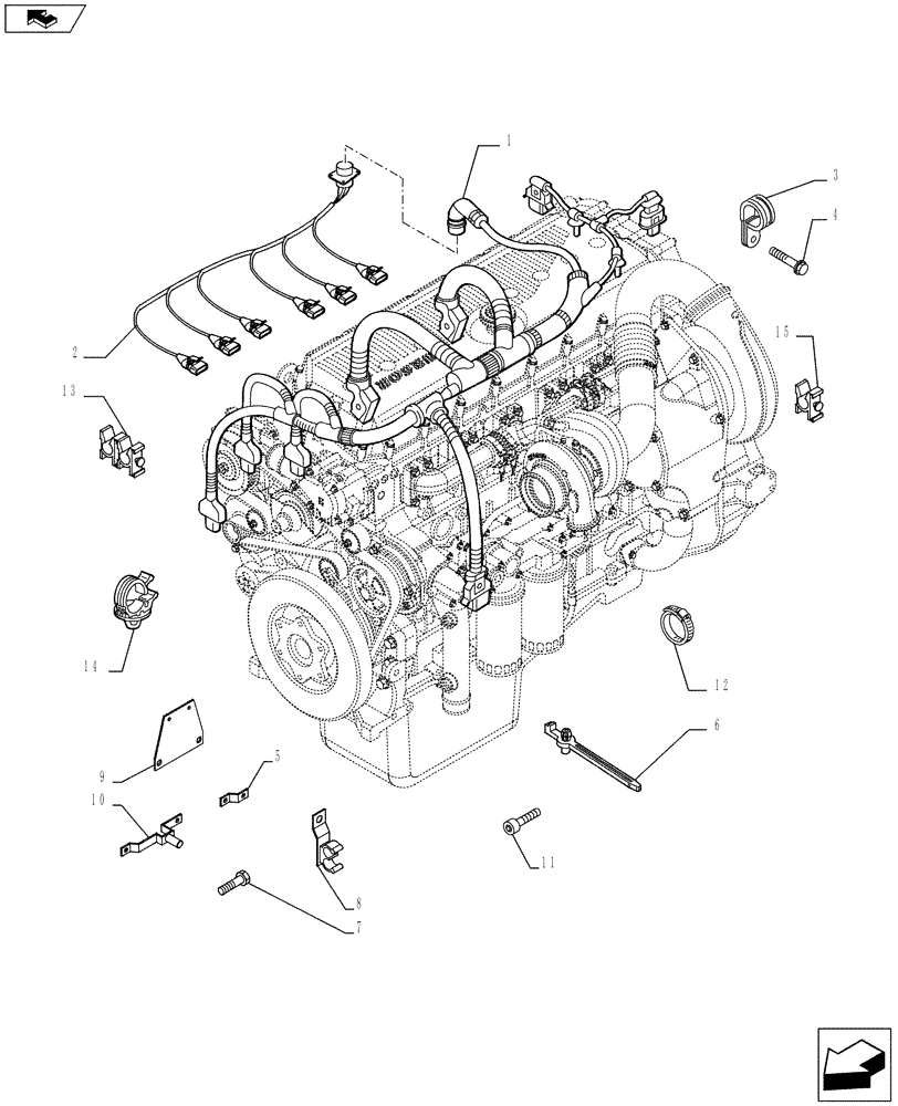 Схема запчастей Case IH F3CE0684E E920 - (55.010.AA) - ENGINE - CABLE (55) - ELECTRICAL SYSTEMS