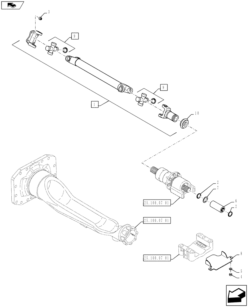 Схема запчастей Case IH PUMA 145 - (23.314.03) - VAR - 397449 - FOUR WHEEL DRIVE PROPELLER SHAFT FOR SUSPENDED FRONT AXLE (23) - FOUR WHEEL DRIVE SYSTEM