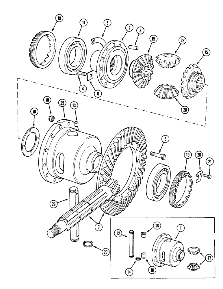 Схема запчастей Case IH 1494 - (6-218) - DIFFERENTIAL (06) - POWER TRAIN