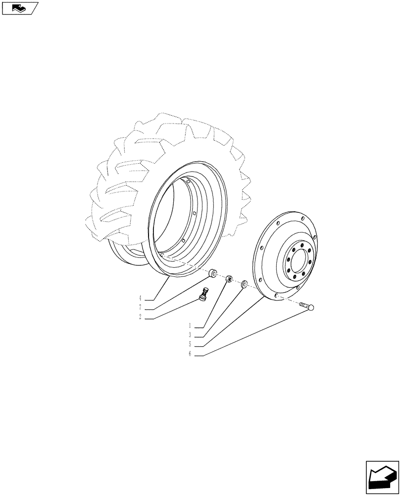 Схема запчастей Case IH PUMA 145 - (44.511.02) - VAR - 8801301 - FRONT WHEELS (44) - WHEELS