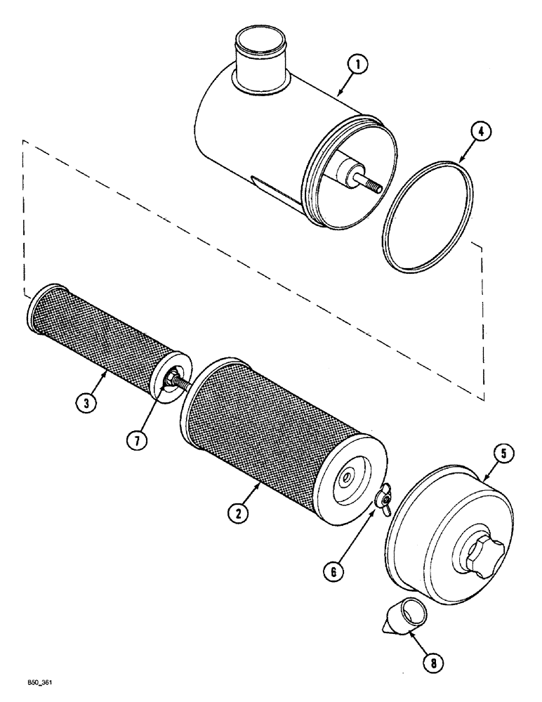 Схема запчастей Case IH 3220 - (2-026) - AIR CLEANER, COOPERS WITH SAFETY ELEMENT, (3220) (02) - ENGINE