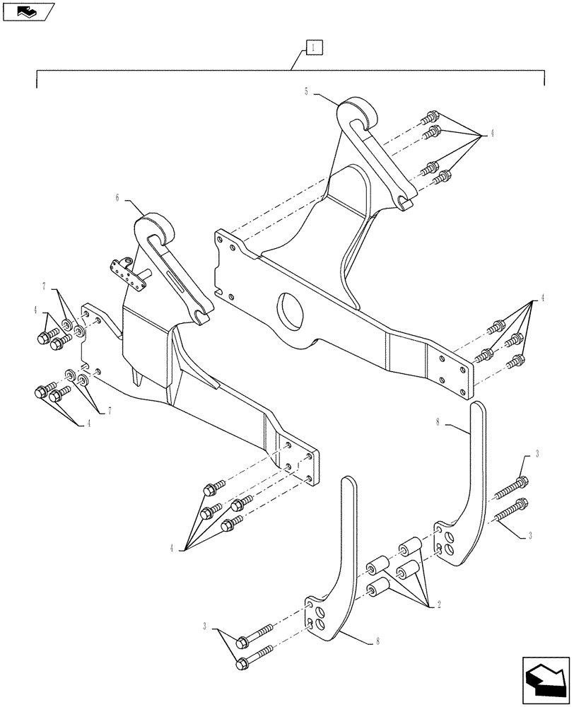 Схема запчастей Case IH PUMA 130 - (88.082.01[01]) - DIA KIT, EUROPEAN LOADER READY - SUPPORTS (88) - ACCESSORIES