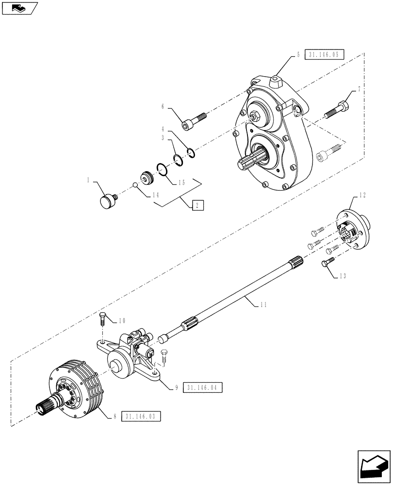 Схема запчастей Case IH PUMA 130 - (31.146.01) - VAR - 743700, 333648, 334648, 335648 - FRONT PTO ASSY - PTO, CLUTCH & CYLINDER (31) - IMPLEMENT POWER TAKE OFF