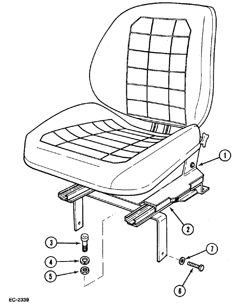 Схема запчастей Case IH 633 - (9-646) - SEAT - KLEPP, FOR MODELS 533, 633, 733, 833 (09) - CHASSIS/ATTACHMENTS