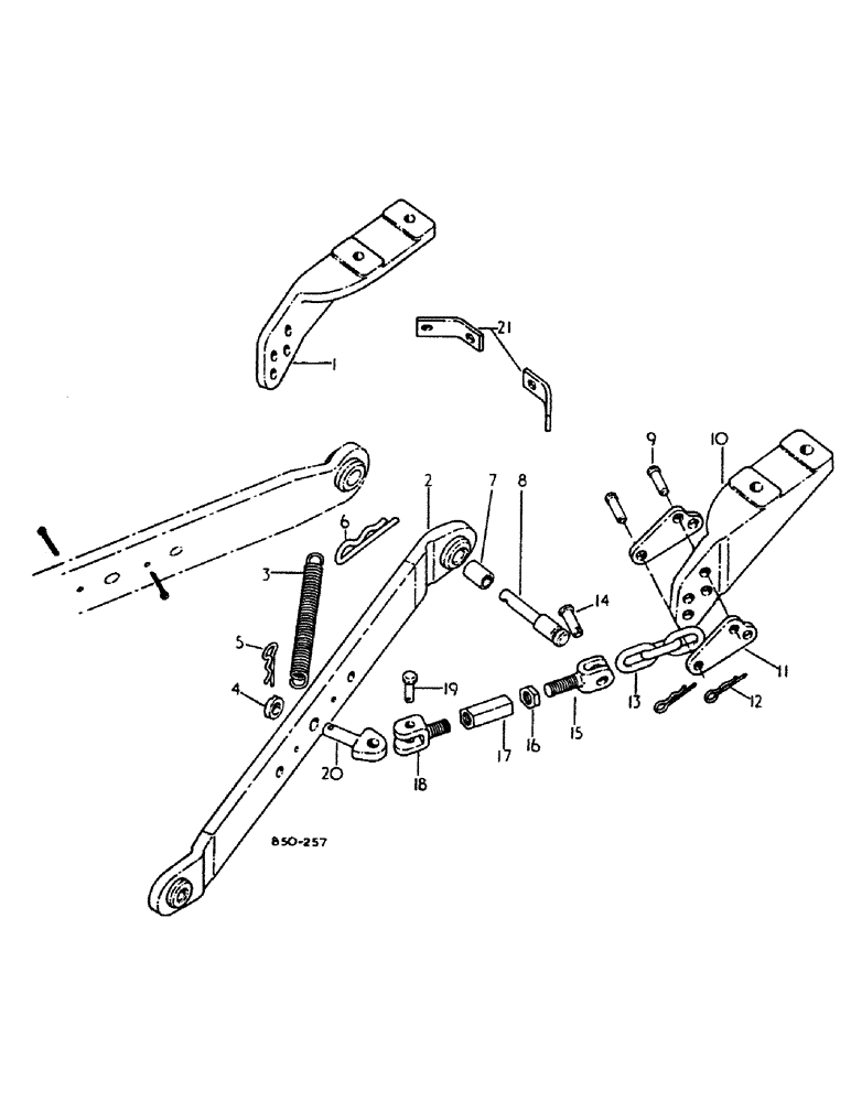 Схема запчастей Case IH 385 - (09-03) - FRAME, LOWER LINK, 3 POINT HITCH WITH OUTSIDE CHECK CHAINS (12) - FRAME