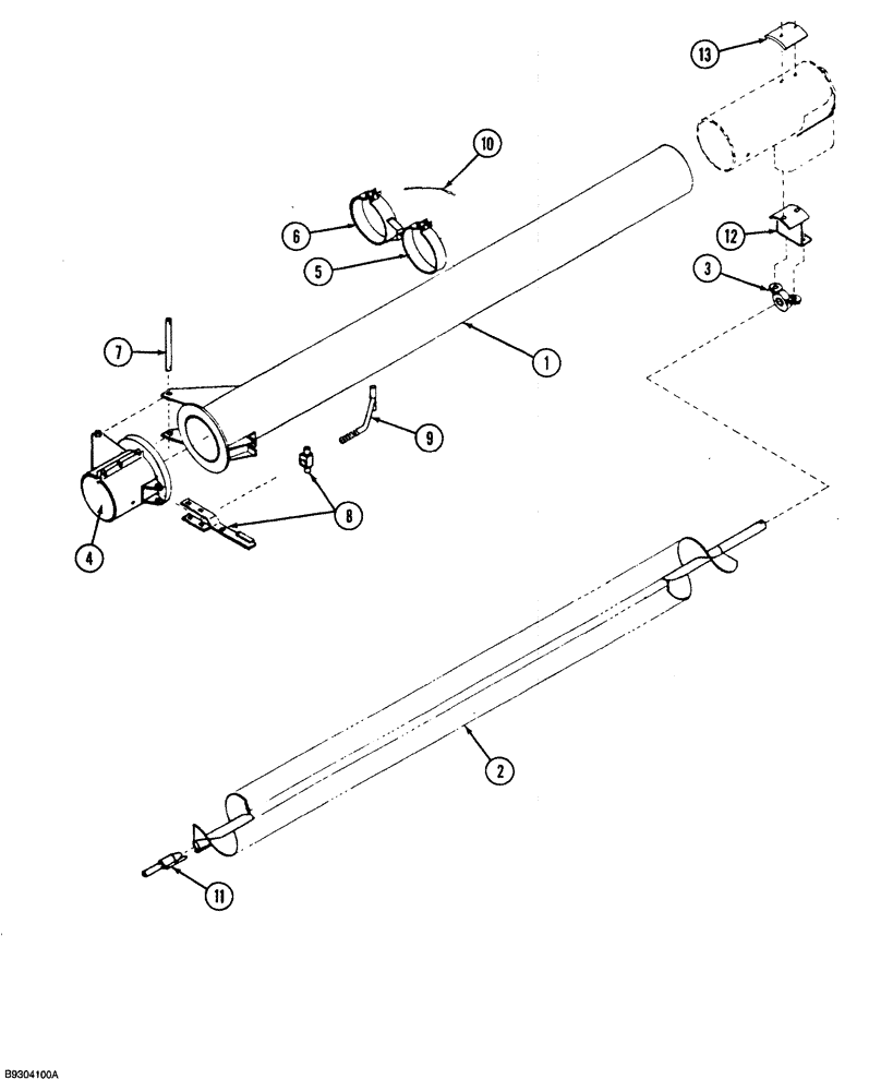 Схема запчастей Case IH 1260 - (9A-032) - DISCHARGE AUGER EXTENSION - FOLDING (12) - CHASSIS