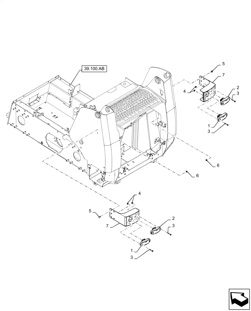 Схема запчастей Case IH SV250 - (55.404.BM[01]) - LIGHT ASSEMBLY REAR ROAD (ALL CASE) (55) - ELECTRICAL SYSTEMS