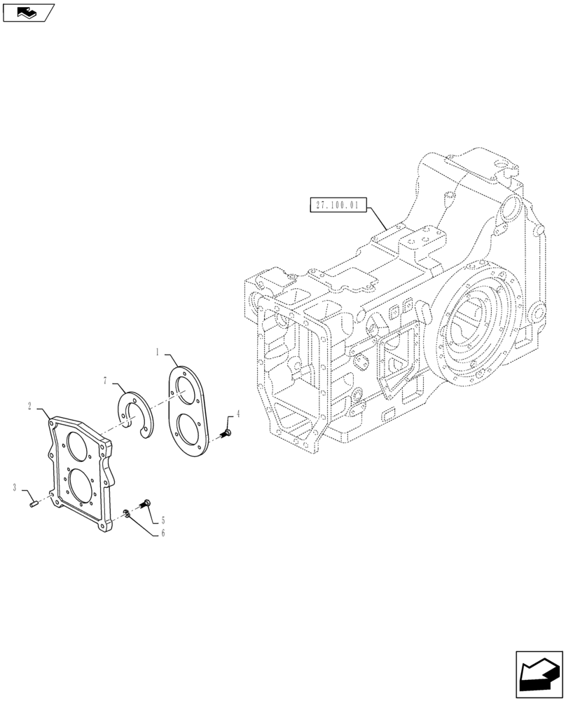 Схема запчастей Case IH PUMA 145 - (27.100.04[01]) - SPS - REAR TRANSMISSION HOUSING - COVER (27) - REAR AXLE SYSTEM