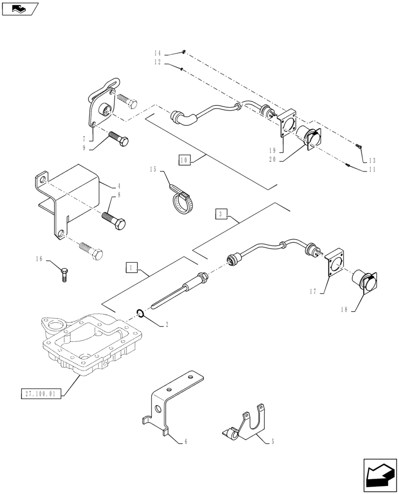 Схема запчастей Case IH PUMA 130 - (10.254.06[01]) - VAR - 330205 - ENGINE BLOCK AND TRANSMISSION OIL HEATERS - 110V - C7114 (10) - ENGINE