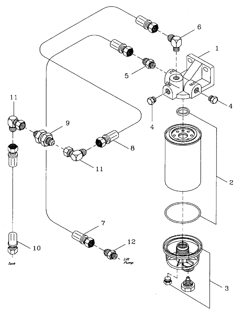 Схема запчастей Case IH AUSTOFT - (C01-02) - WATER SEPARATOR AND FUEL LINES Engine & Engine Attachments