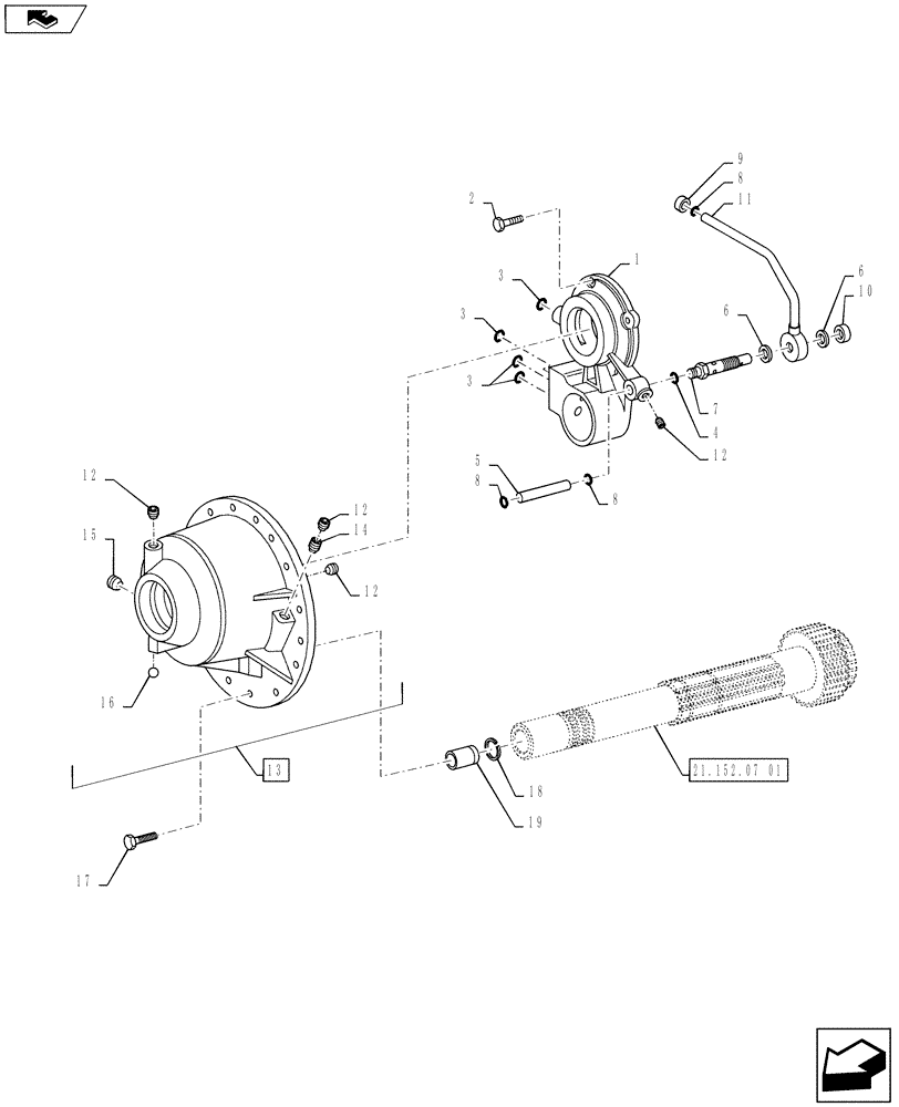 Схема запчастей Case IH PUMA 145 - (21.152.03) - VAR - 743735, 331247, 743734, 331291, 393247 - SPS - MANIFOLD & COVER - CLUTCH ENGAGEMENT (21) - TRANSMISSION