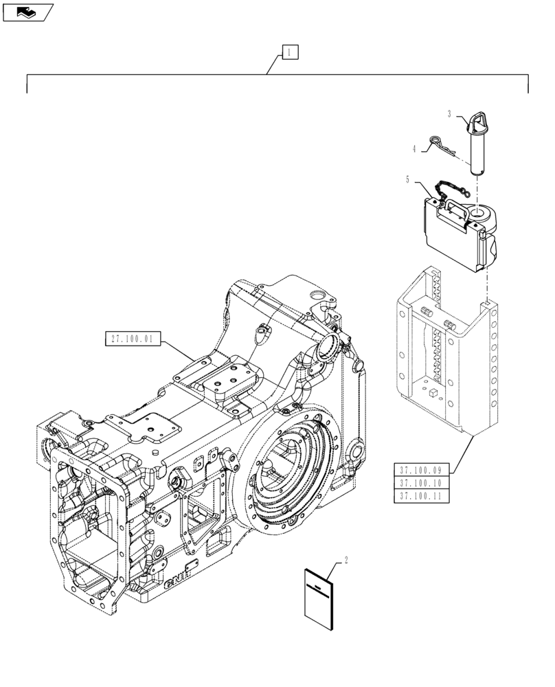 Схема запчастей Case IH PUMA 145 - (88.037.03) - DIA KIT, SLIDER TOW HOOK WITH FIXED D3 TYPE COUPLINGS - 50MM (88) - ACCESSORIES