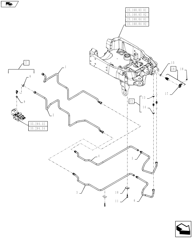 Схема запчастей Case IH PUMA 160 - (35.160.09) - VAR - 332814 - FRONT HPL - HYDRAULIC AUXILIARY COUPLERS (35) - HYDRAULIC SYSTEMS