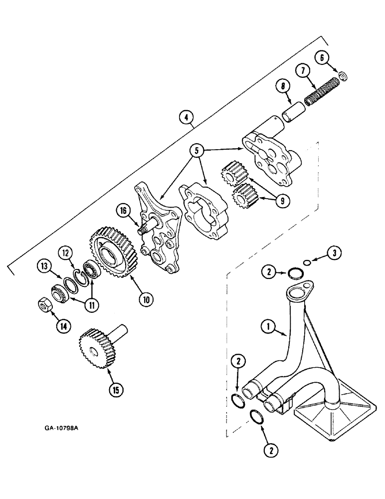 Схема запчастей Case IH 433 - (2-76) - OIL PUMP (02) - ENGINE