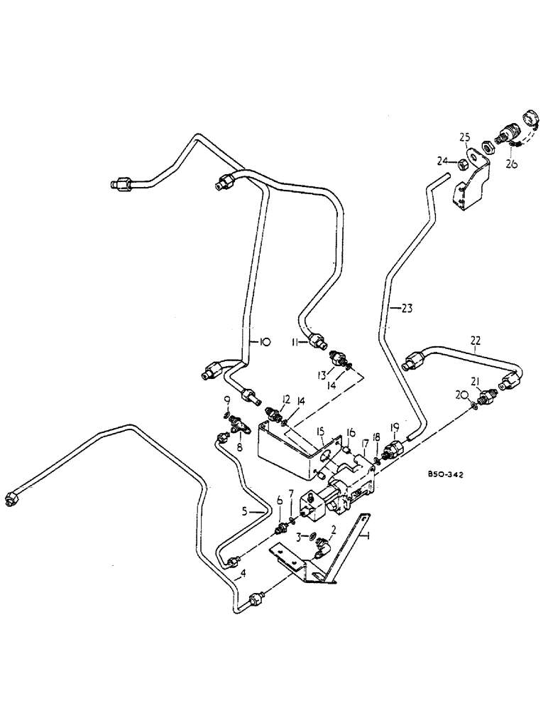 Схема запчастей Case IH 685 - (10-074) - HYDRAULIC TRAILER BRAKE, 685 (07) - HYDRAULICS