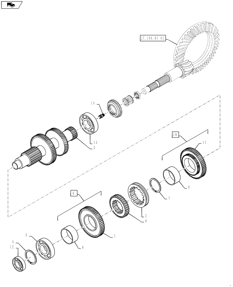 Схема запчастей Case IH FARMALL 55A - (21.140.02[04]) - TRANSMISSION AND GEARS-CONSTANT MESH (21) - TRANSMISSION