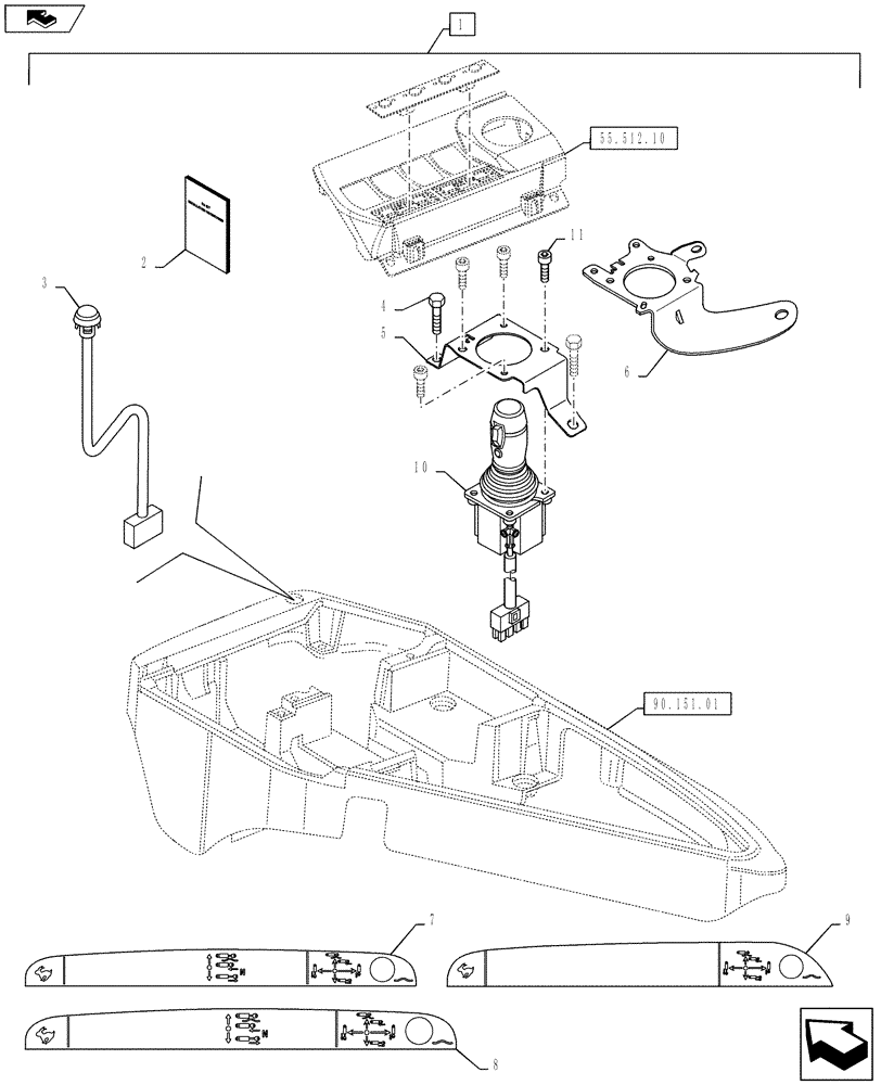 Схема запчастей Case IH PUMA 145 - (88.055.19) - DIA KIT, ELECTRONIC JOYSTICK WITH PROPORTIONAL SIMULTANEOUS CONTROL OF 3RD VALVE (88) - ACCESSORIES