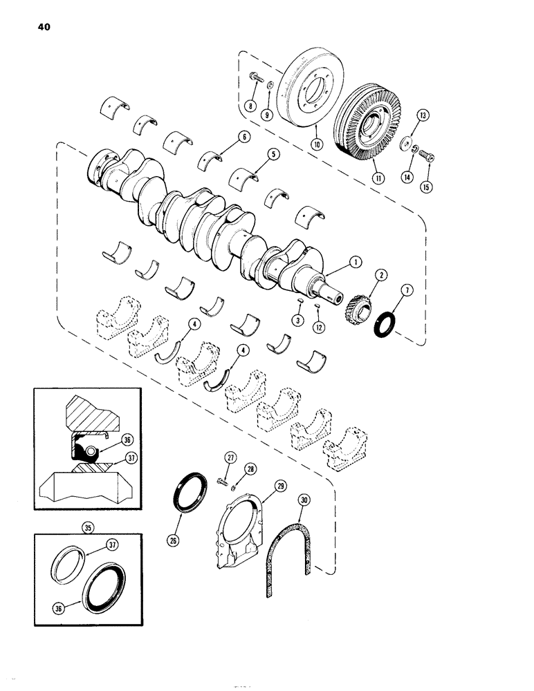 Схема запчастей Case IH 504DTI - (040) - CRANKSHAFT, ENGINE LESS FUEL DEVICE, 504DTI INTERCOOLED DIESEL ENGINES (10) - ENGINE