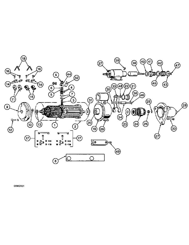 Схема запчастей Case IH 1400 - (4-18) - STARTER ASSEMBLY (06) - ELECTRICAL SYSTEMS