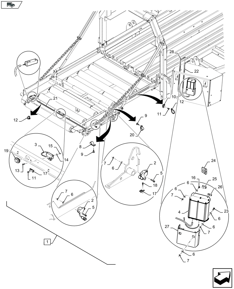 Схема запчастей Case IH LB334P - (88.070.005[03]) - DIA KIT: BALE WEIGHING SYSTEM - C166 (88) - ACCESSORIES