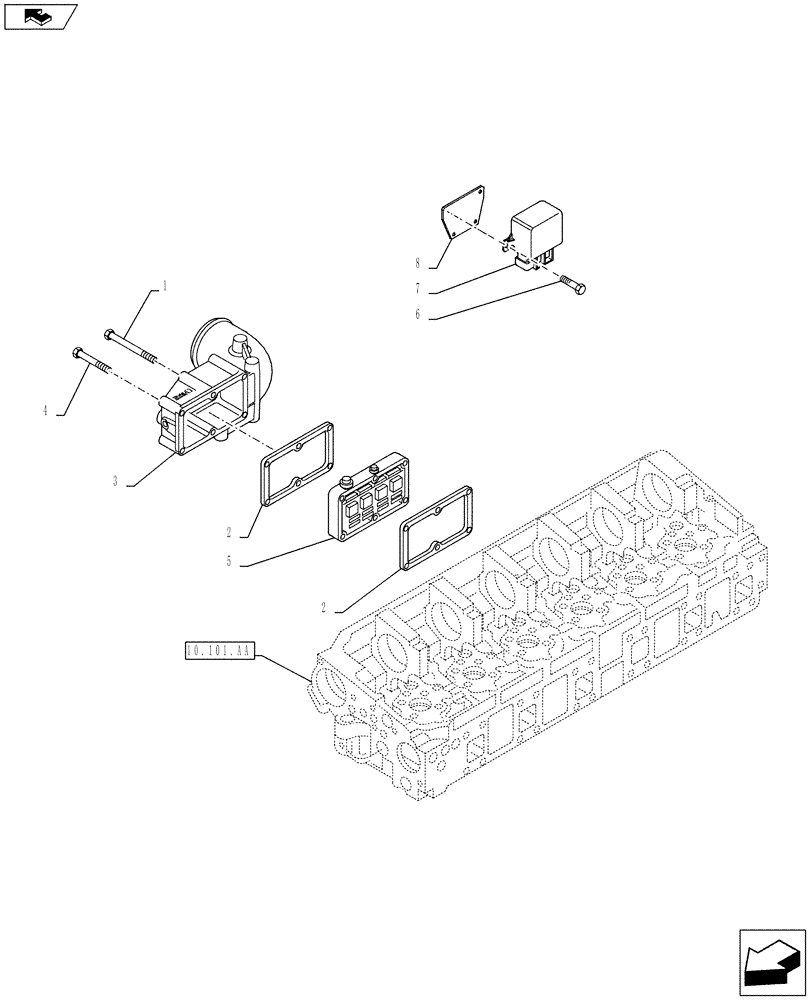 Схема запчастей Case IH F3BE0684J E919 - (10.254.AM) - MANIFOLD - INTAKE (10) - ENGINE