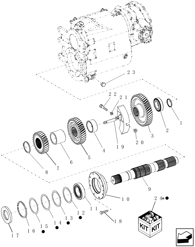 Схема запчастей Case IH 7230 - (66.260.26) - OUTPUT SHAFT & GEARS, ROTOR GEARBOX (66) - THRESHING