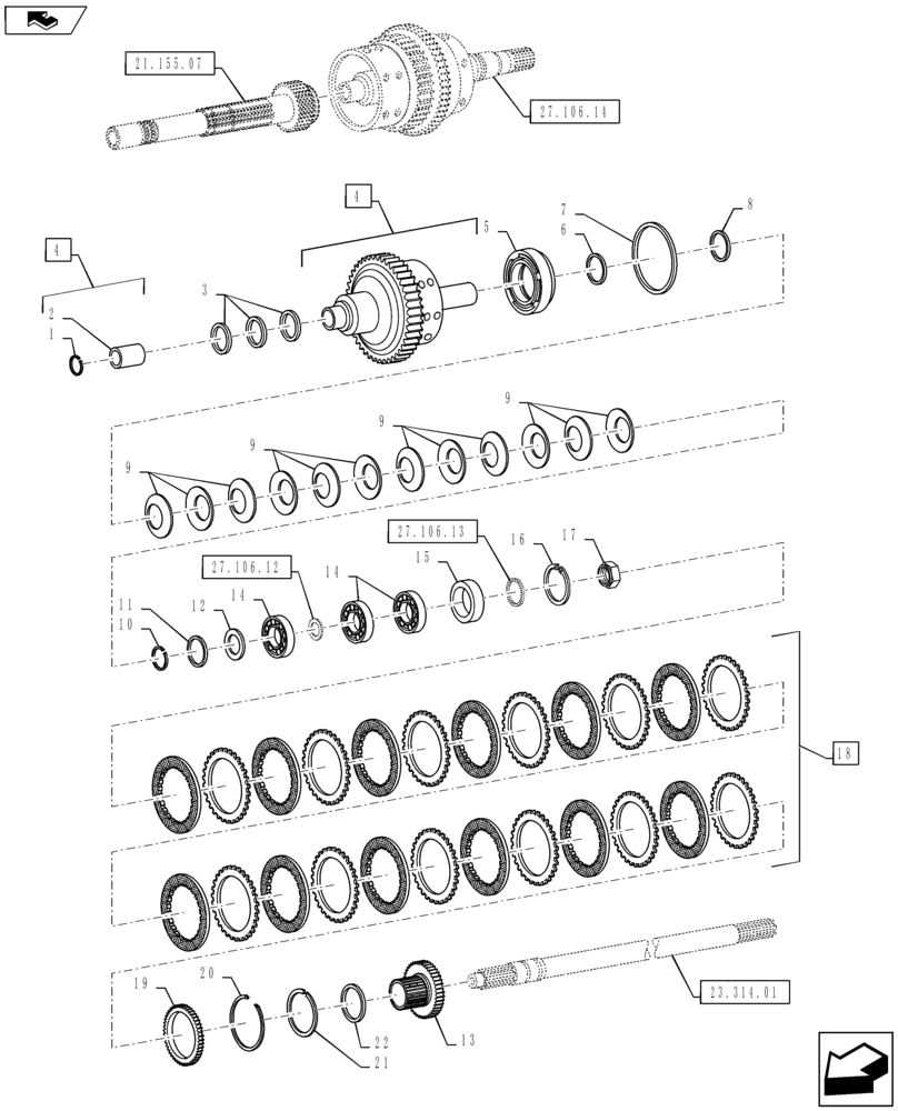 Схема запчастей Case IH PUMA 130 - (27.106.11) - VAR - 330285 - FPS - CENTRAL REDUCTION GEARS (27) - REAR AXLE SYSTEM