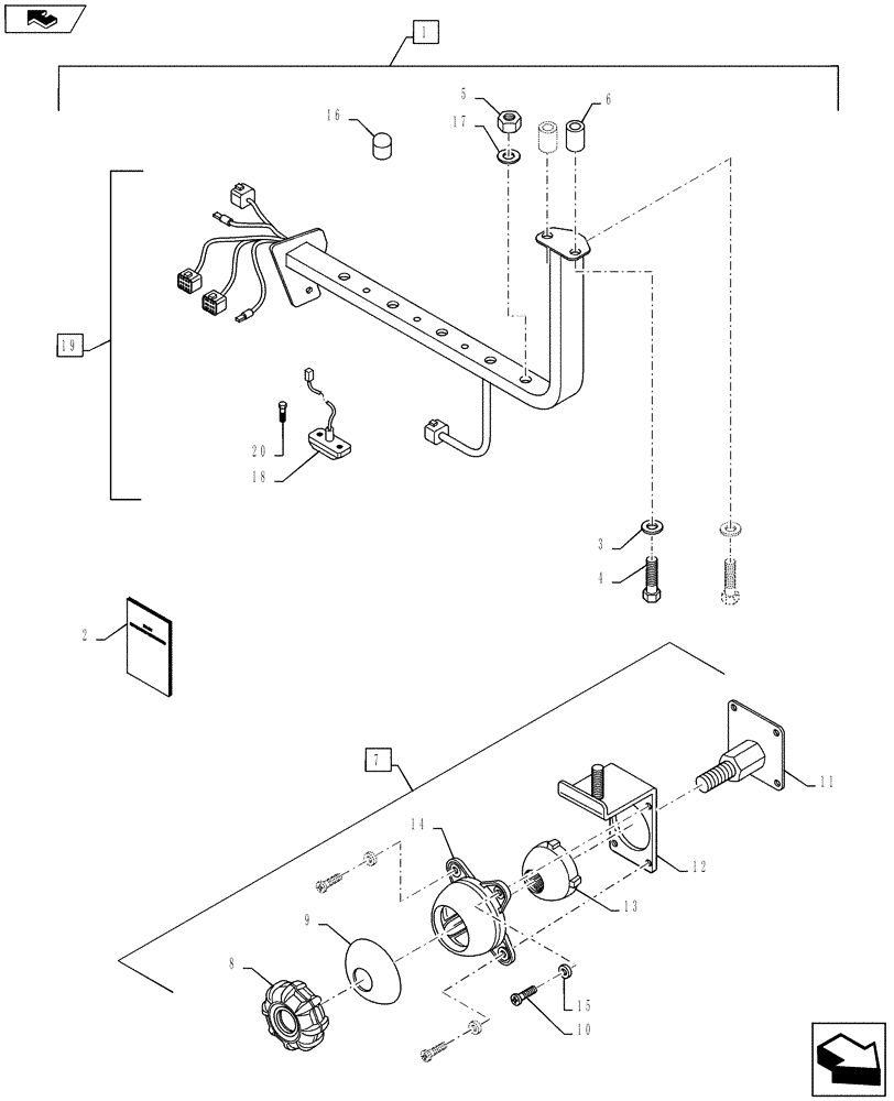 Схема запчастей Case IH PUMA 130 - (88.055.13) - DIA KIT, PREDISPOSITION FOR ISOBUS VIRTUAL TERMINAL - BALER BAR MOUNTING (88) - ACCESSORIES