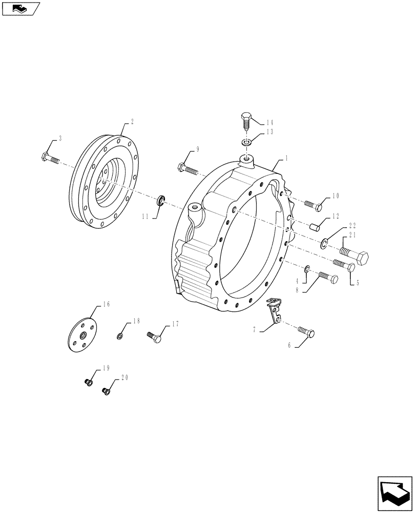 Схема запчастей Case IH FARMALL 55A - (10.103.04) - FLYWHEEL - FLYWHEEL HOUSING (10) - ENGINE