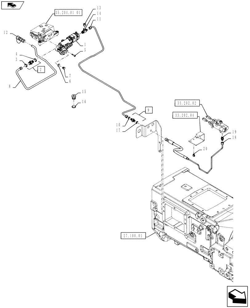 Схема запчастей Case IH PUMA 130 - (33.220.01) - VAR - 330718 - UNIVERSAL TRAILER BRAKE VALVE - VALVE PIPES (33) - BRAKES & CONTROLS