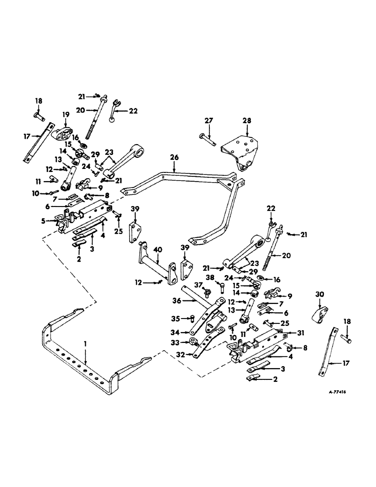 Схема запчастей Case IH 2504 - (246) - DRAWBAR AND HITCHES, TWO POINT FAST HITCH Drawbar & Hitches