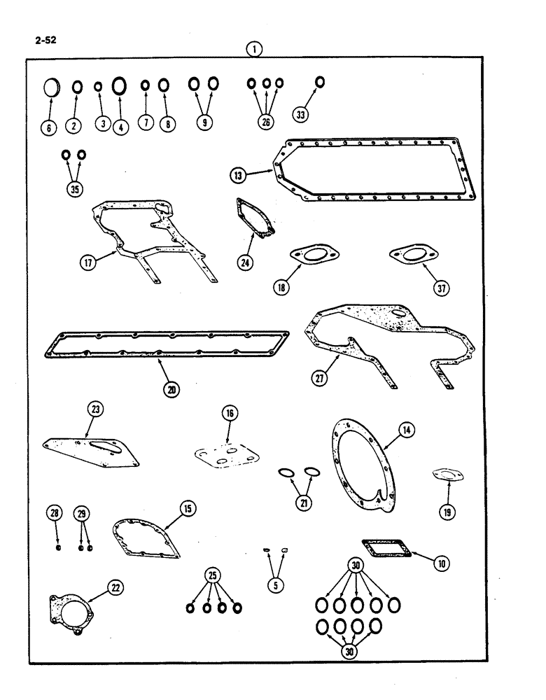 Схема запчастей Case IH 782 - (2-52) - SERVICE KITS, D358 DIESEL ENGINE (01) - ENGINE