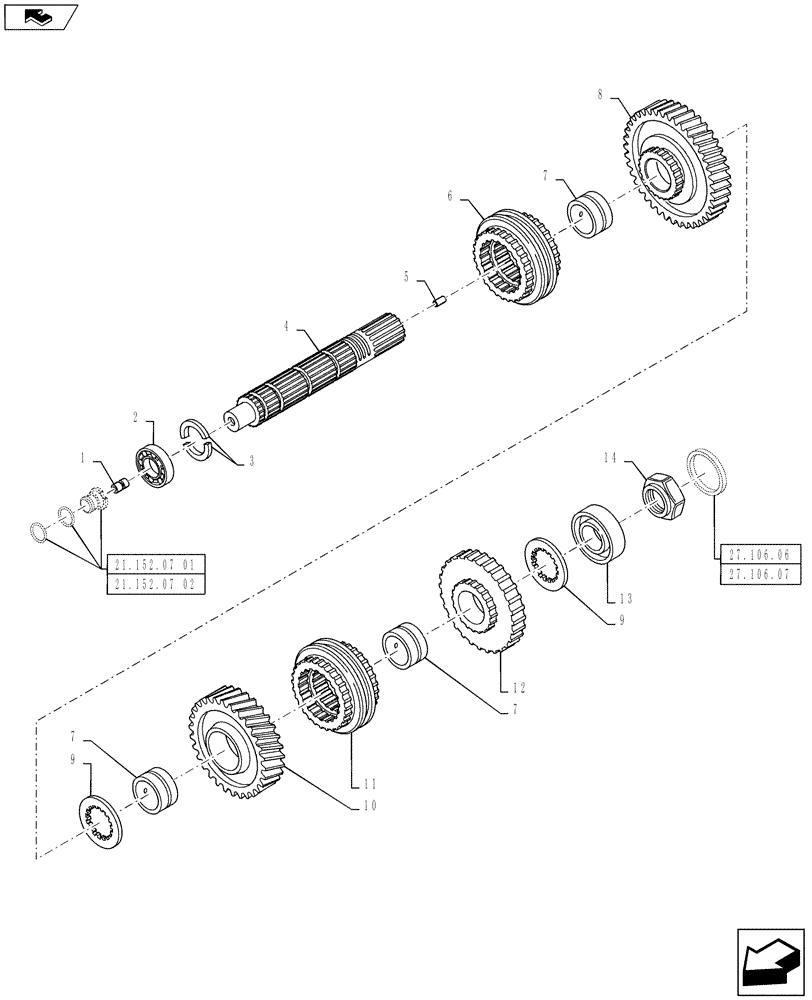 Схема запчастей Case IH PUMA 130 - (27.106.02) - CENTRAL REDUCTION GEARS (27) - REAR AXLE SYSTEM