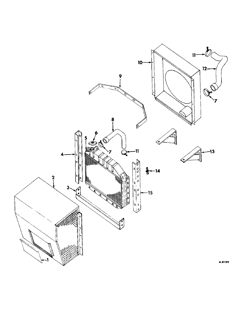 Схема запчастей Case IH 550 - (G-15) - RADIATOR, SCREEN AND CONNECTIONS (10) - ENGINE