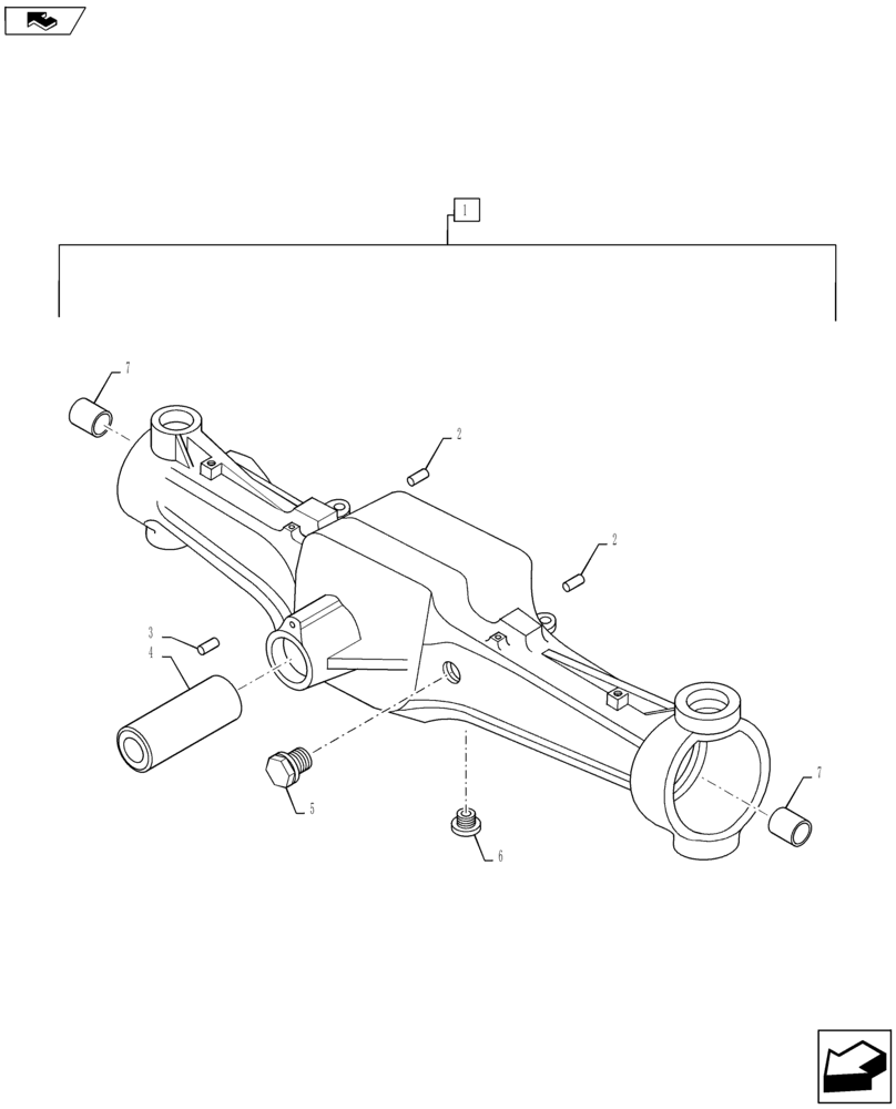 Схема запчастей Case IH PUMA 130 - (25.100.09) - VAR - 330408, 330429, 330430, 330426, 390408 - CL.4 FRONT AXLE - HOUSING (25) - FRONT AXLE SYSTEM