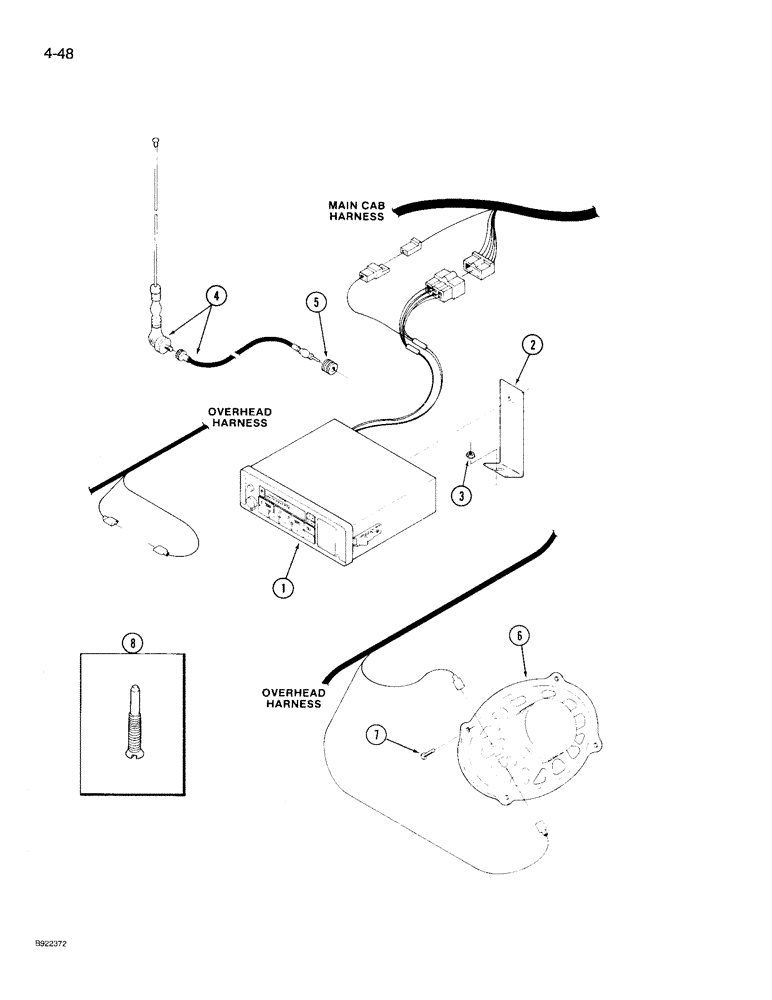 Схема запчастей Case IH 9210 - (4-048) - RADIO AND SPEAKERS (04) - ELECTRICAL SYSTEMS