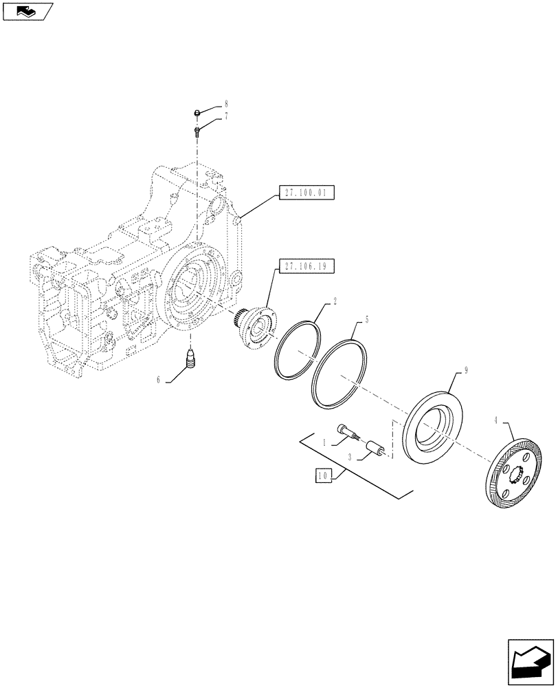 Схема запчастей Case IH PUMA 145 - (33.202.07) - VAR - 333166 - REAR AXLE - BRAKES (33) - BRAKES & CONTROLS