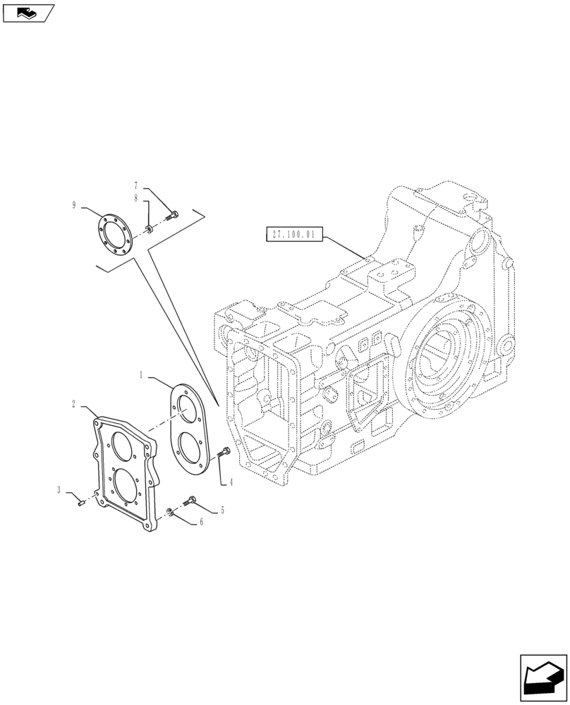 Схема запчастей Case IH PUMA 130 - (27.100.04[02]) - FPS - REAR TRANSMISSION HOUSING - COVER (27) - REAR AXLE SYSTEM