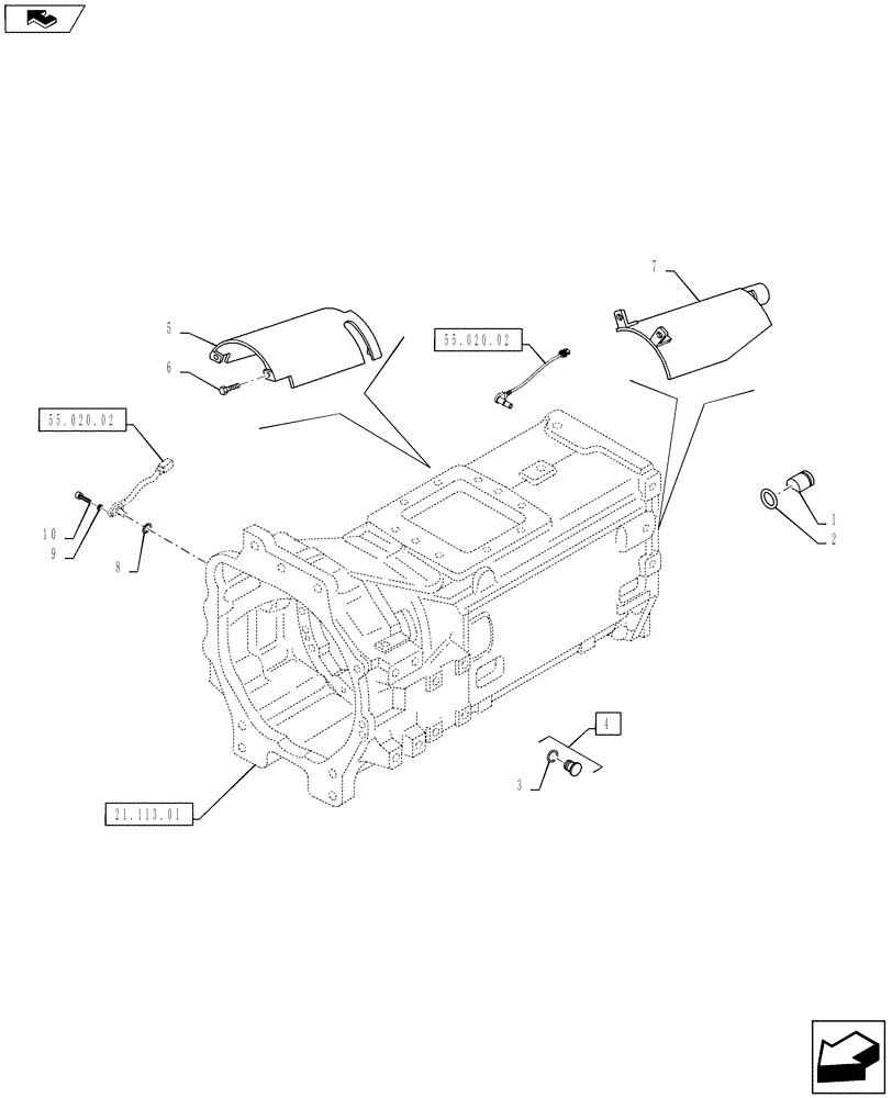 Схема запчастей Case IH PUMA 160 - (21.113.04) - VAR - 330285 - FPS TRANSMISSION - INTERNAL SPLASH SHIELD (21) - TRANSMISSION