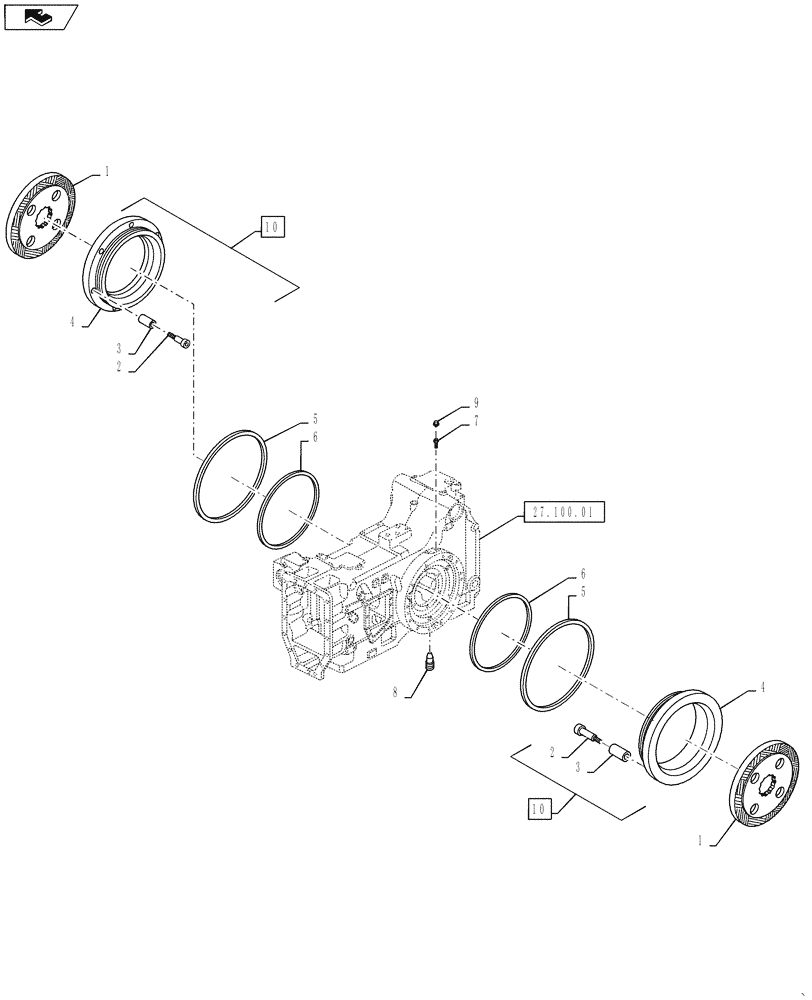 Схема запчастей Case IH PUMA 130 - (33.202.06) - REAR AXLE - BRAKES (33) - BRAKES & CONTROLS