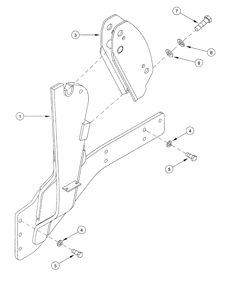 Схема запчастей Case IH L505 - (09-06) - MOUNTING BRACKETS MX80C - MX100C (09) - CHASSIS/ATTACHMENTS