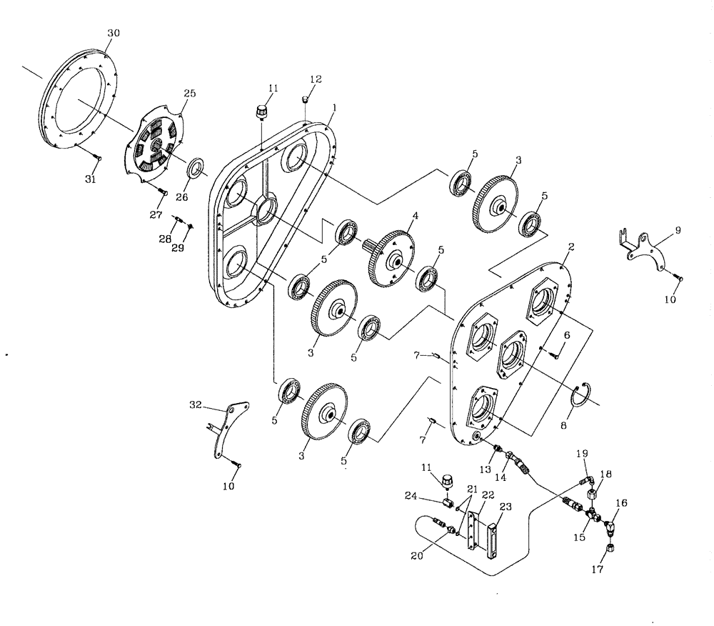 Схема запчастей Case IH 7700 - (C06[03]) - GEARBOX {125} {COMMERCIAL} Engine & Engine Attachments