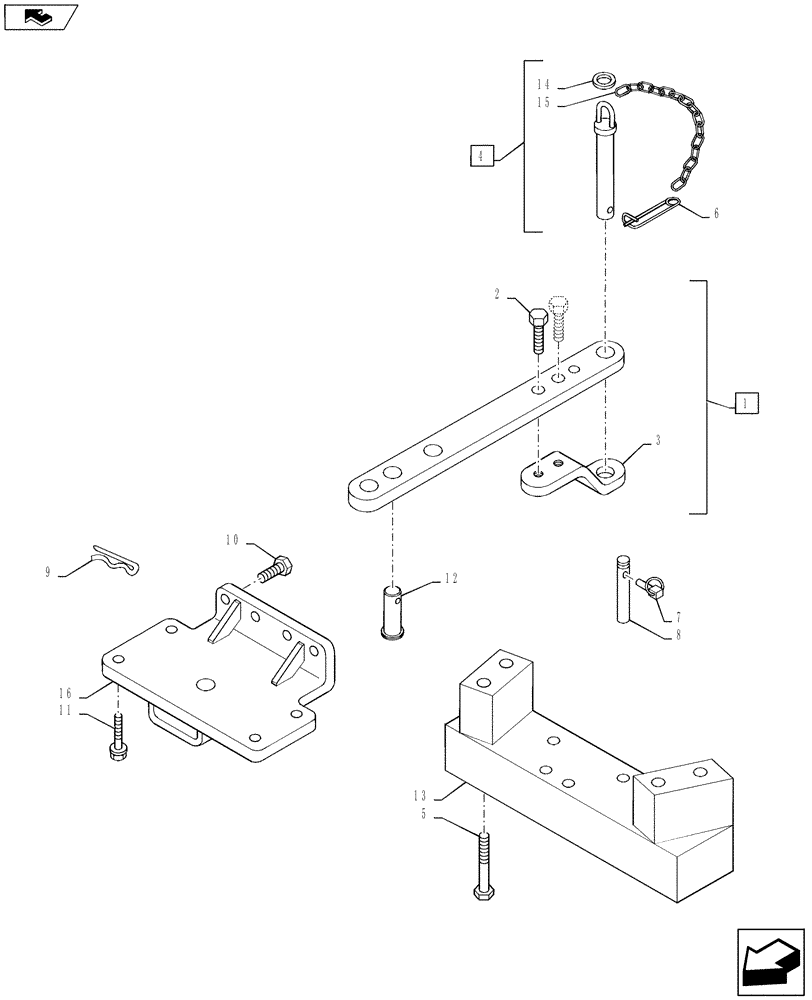 Схема запчастей Case IH PUMA 130 - (37.100.04) - VAR - 330918 - SWINGING DRAWBAR FOR SLIDER TOW HOOK (37) - HITCHES, DRAWBARS & IMPLEMENT COUPLINGS