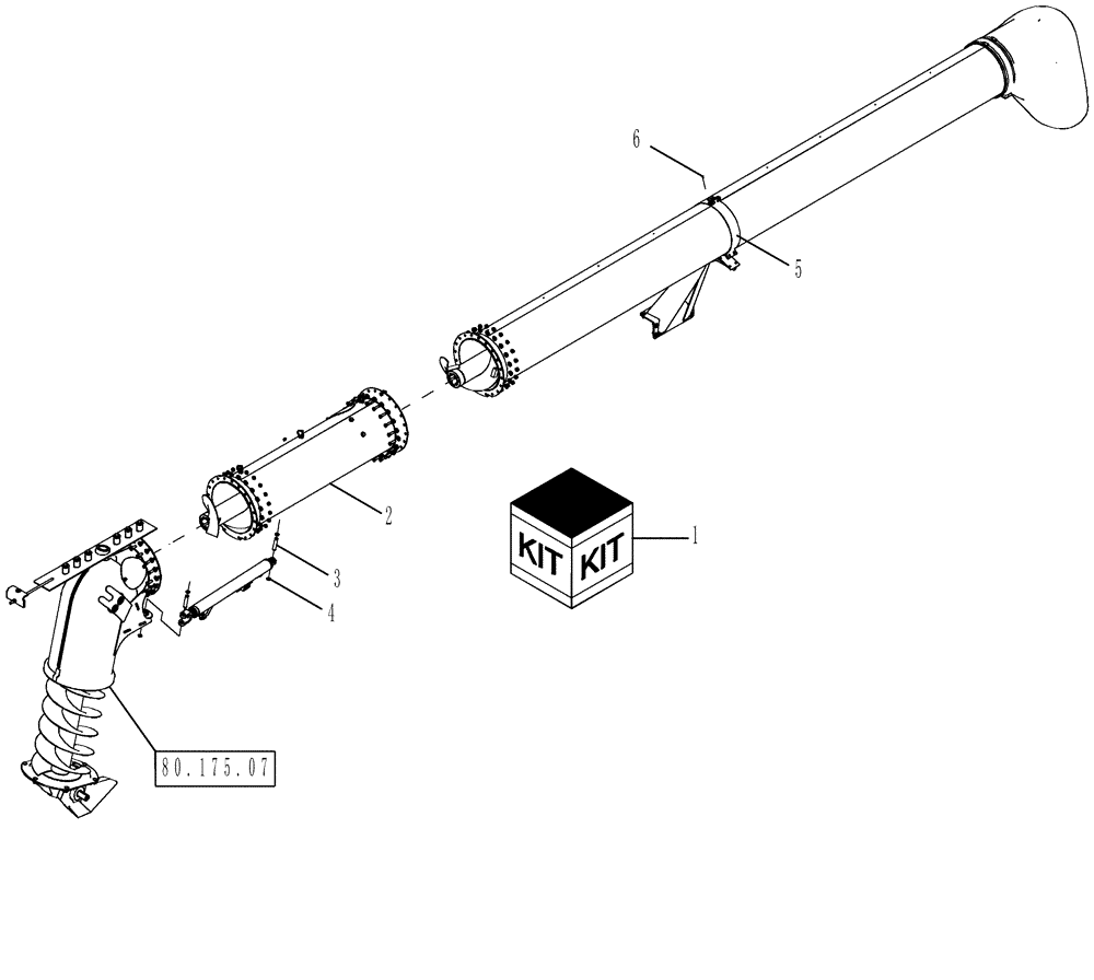 Схема запчастей Case IH 9230 - (88.080.12) - DIA KIT: UNLOADING AUGER EXTENSION 1.3M/ 4.4 EXTENDED WEAR RED, STANDARD CAPACITY (88) - ACCESSORIES