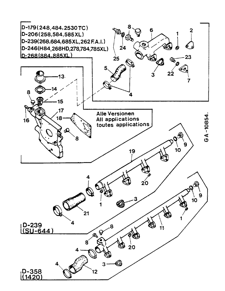 Схема запчастей Case IH D-179 - (05-14) - THERMOSTAT, COOLANT MANIFOLD 