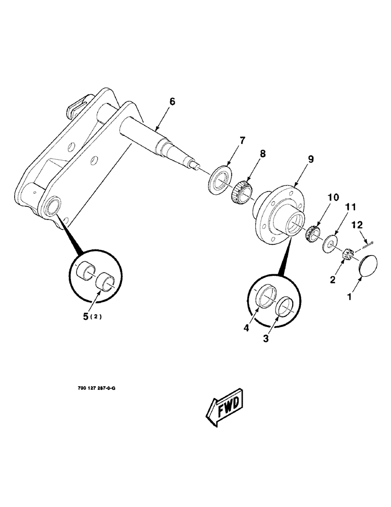 Схема запчастей Case IH 8309 - (7-16) - HUB, AXLE AND STRUT ASSEMBLY, LEFT (58) - ATTACHMENTS/HEADERS