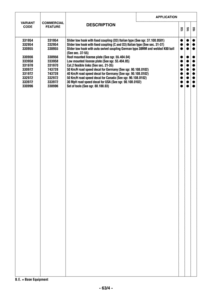 Схема запчастей Case IH PUMA 160 - (00.100.04[05]) - OPTIONAL EQUIPMENT (00) - GENERAL & PICTORIAL INDEX